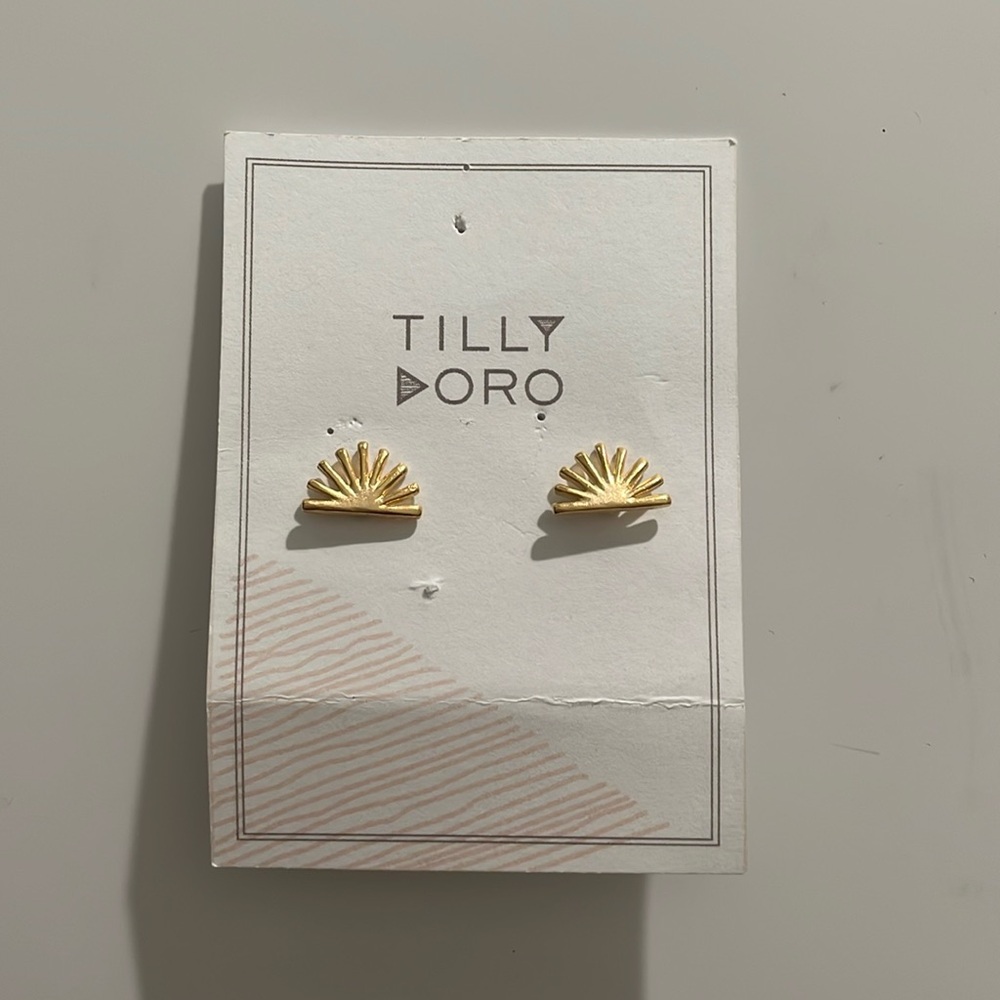 Tilly Doro Spark Studs Earrings 24k gold plated.